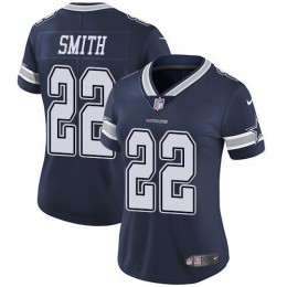 Cowboys #22 Emmitt Smith Navy Blue Team Color Women's Stitched NFL Vapor Untouchable Limited Jersey