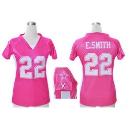 Cowboys #22 Emmitt Smith Pink Draft Him Name & Number Top Women's Stitched NFL Elite Jersey