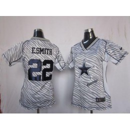 Cowboys #22 Emmitt Smith Zebra Women's Stitched NFL Elite Jersey