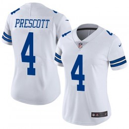 Cowboys #4 Dak Prescott White Women's Stitched NFL Vapor Untouchable Limited Jersey