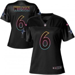 Cowboys #6 Donovan Wilson Black Women's NFL Fashion Game Jersey