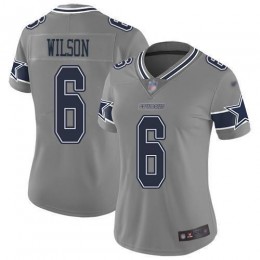 Cowboys #6 Donovan Wilson Gray Women's Stitched NFL Limited Inverted Legend Jersey