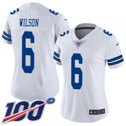 Cowboys #6 Donovan Wilson White Women's Stitched NFL 100th Season Vapor Untouchable Limited Jersey