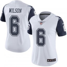 Cowboys #6 Donovan Wilson White Women's Stitched NFL Limited Rush Jersey