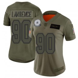 Cowboys #90 Demarcus Lawrence Camo Women's Stitched NFL Limited 2019 Salute To Service Jersey