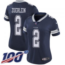 Dallas Cowboys #2 Greg Zuerlein Navy Blue Team Color Women's Stitched NFL 100th Season Vapor Untouchable Limited Jersey