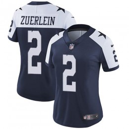 Dallas Cowboys #2 Greg Zuerlein Navy Blue Thanksgiving Women's Stitched NFL Vapor Throwback Limited Jersey