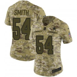 Dallas Cowboys #54 Jaylon Smith Camo Women's Stitched NFL Limited 2018 Salute to Service Jersey