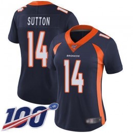 Denver Broncos #14 Courtland Sutton Navy Blue Alternate Women's Stitched NFL 100th Season Vapor Limited Jersey