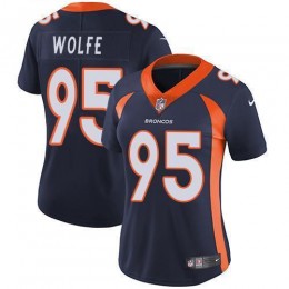 Denver Broncos #95 Derek Wolfe Blue Alternate Women's Stitched NFL Vapor Untouchable Limited Jersey