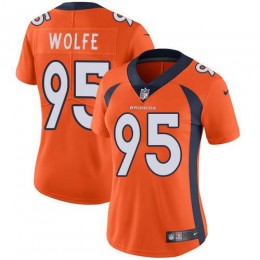 Denver Broncos #95 Derek Wolfe Orange Team Color Women's Stitched NFL Vapor Untouchable Limited Jersey