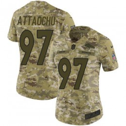 Denver Broncos #97 Jeremiah Attaochu Camo Women's Stitched NFL Limited 2018 Salute To Service Jersey