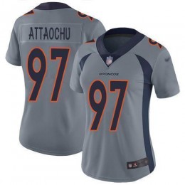 Denver Broncos #97 Jeremiah Attaochu Gray Women's Stitched NFL Limited Inverted Legend Jersey