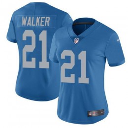 Detroit Lions #21 Tracy Walker Blue Throwback Women's Stitched NFL Vapor Untouchable Limited Jersey