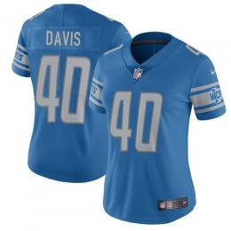 Detroit Lions #40 Jarrad Davis Light Blue Team Color Women's Stitched NFL Vapor Untouchable Limited Jersey