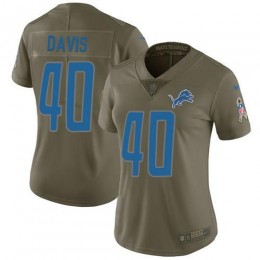 Detroit Lions #40 Jarrad Davis Olive Women's Stitched NFL Limited 2017 Salute to Service Jersey