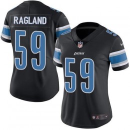 Detroit Lions #59 Reggie Ragland Black Women's Stitched NFL Limited Rush Jersey
