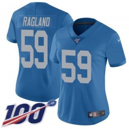 Detroit Lions #59 Reggie Ragland Blue Throwback Women's Stitched NFL 100th Season Vapor Untouchable Limited Jersey