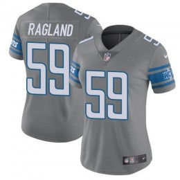 Detroit Lions #59 Reggie Ragland Gray Women's Stitched NFL Limited Rush Jersey