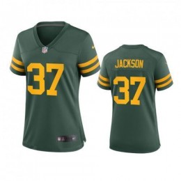 Green Bay Green Bay Packers #37 Josh Jackson Women's Alternate Game Player NFL Jersey-Green Womens