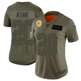 Green Bay Packers #20 Kevin King Camo Women's Stitched NFL Limited 2019 Salute to Service Jersey