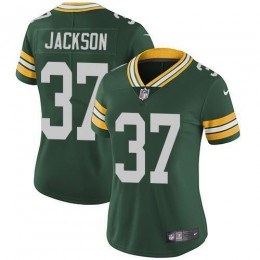 Green Bay Packers #37 Josh Jackson Green Team Color Women's Stitched NFL Vapor Untouchable Limited Jersey
