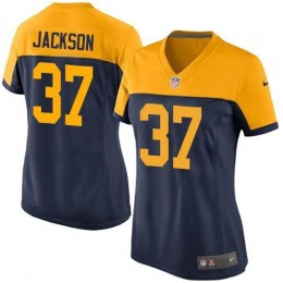 Green Bay Packers #37 Josh Jackson Navy Blue Alternate Women's Stitched NFL New Limited Jersey