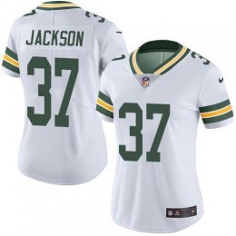 Green Bay Packers #37 Josh Jackson White Women's Stitched NFL Vapor Untouchable Limited Jersey