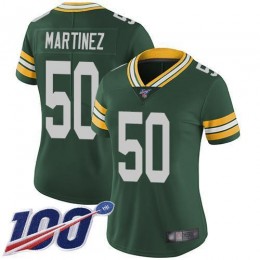Green Bay Packers #50 Blake Martinez Green Team Color Women's Stitched NFL 100th Season Vapor Limited Jersey