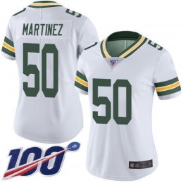 Green Bay Packers #50 Blake Martinez White Women's Stitched NFL 100th Season Vapor Limited Jersey