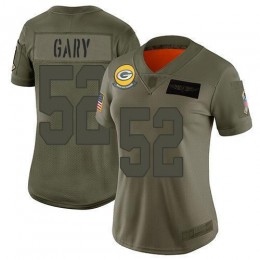 Green Bay Packers #52 Rashan Gary Camo Women's Stitched NFL Limited 2019 Salute to Service Jersey