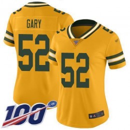 Green Bay Packers #52 Rashan Gary Gold Women's Stitched NFL Limited Inverted Legend 100th Season Jersey