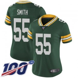 Green Bay Packers #55 Za'Darius Smith Green Team Color Women's Stitched NFL 100th Season Vapor Limited Jersey
