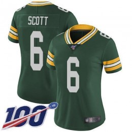 Green Bay Packers #6 JK Scott Green Team Color Women's Stitched NFL 100th Season Vapor Limited Jersey