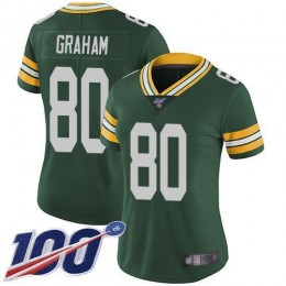 Green Bay Packers #80 Jimmy Graham Green Team Color Women's Stitched NFL 100th Season Vapor Limited Jersey