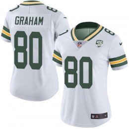 Green Bay Packers #80 Jimmy Graham White Women's 100th Season Stitched NFL Vapor Untouchable Limited Jersey