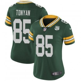 Green Bay Packers #85 Robert Tonyan Green Team Color Women's 100th Season Stitched NFL Vapor Untouchable Limited Jersey