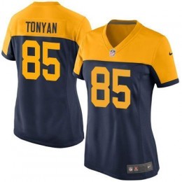 Green Bay Packers #85 Robert Tonyan Navy Blue Alternate Women's Stitched NFL Vapor Untouchable Limited Jersey