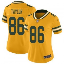 Green Bay Packers #86 Malik Taylor Gold Women's Stitched NFL Limited Inverted Legend Jersey