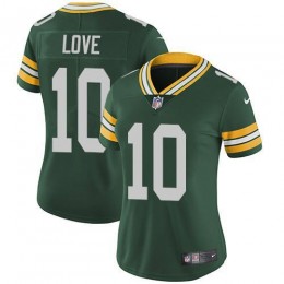 Packers #10 Jordan Love Green Team Color Women's Stitched NFL Vapor Untouchable Limited Jersey