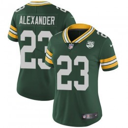 Packers #23 Jaire Alexander Green Team Color Women's 100th Season Stitched NFL Vapor Untouchable Limited Jersey