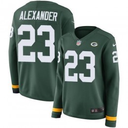 Packers #23 Jaire Alexander Green Team Color Women's Stitched NFL Limited Therma Long Sleeve Jersey