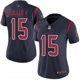 Houston Texans #15 Will Fuller V Navy Blue Women's Stitched NFL Limited Rush Jersey