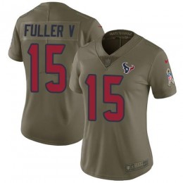 Houston Texans #15 Will Fuller V Olive Women's Stitched NFL Limited 2017 Salute to Service Jersey