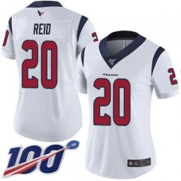 Houston Texans #20 Justin Reid White Women's Stitched NFL 100th Season Vapor Limited Jersey