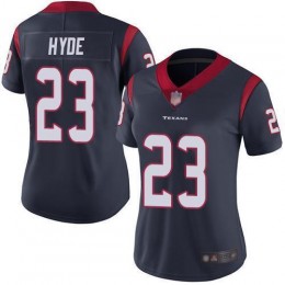 Houston Texans #23 Carlos Hyde Navy Blue Team Color Women's Stitched NFL Vapor Untouchable Limited Jersey