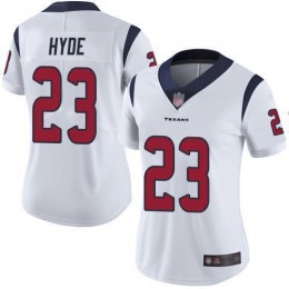 Houston Texans #23 Carlos Hyde White Women's Stitched NFL Vapor Untouchable Limited Jersey