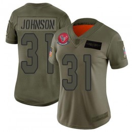 Houston Texans #31 David Johnson Camo Women's Stitched NFL Limited 2019 Salute To Service Jersey