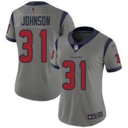 Houston Texans #31 David Johnson Gray Women's Stitched NFL Limited Inverted Legend Jersey
