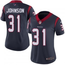 Houston Texans #31 David Johnson Navy Blue Team Color Women's Stitched NFL Vapor Untouchable Limited Jersey
